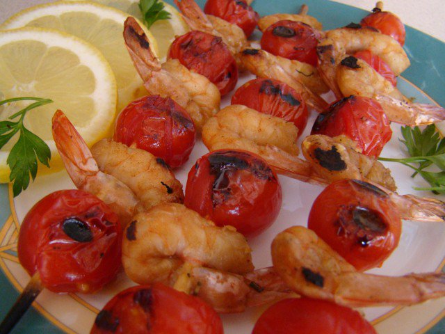 Grilled Shrimp and Cherry Tomato Skewers