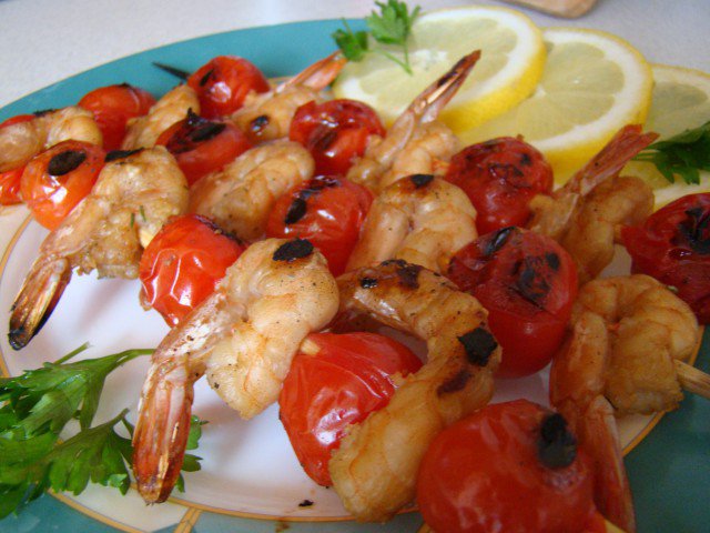 Grilled Shrimp and Cherry Tomato Skewers