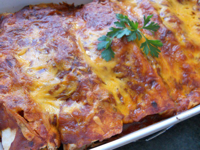 Enchilada with Chicken and Red Beans