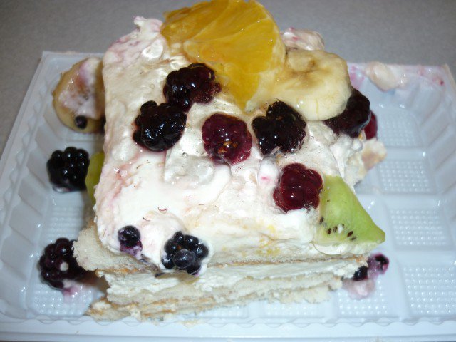 Homemade Cake with Fruits and Starch