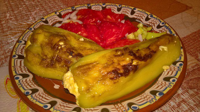 Stuffed Peppers with Feta Cheese and Eggs