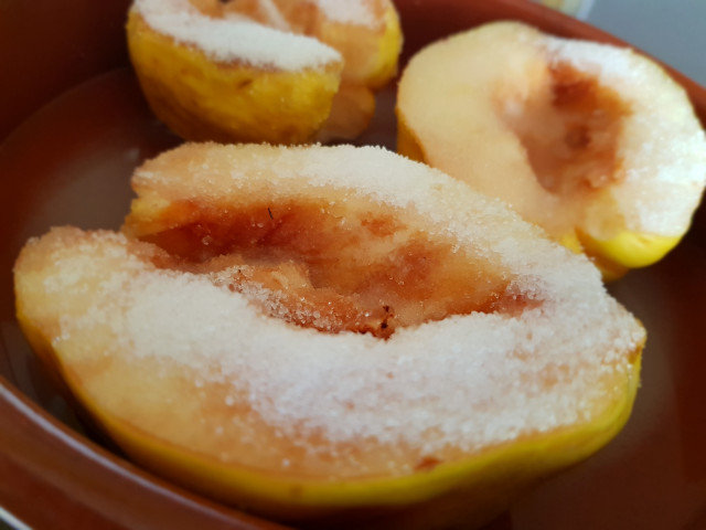 Roasted Quinces with Rum and Sour Cream