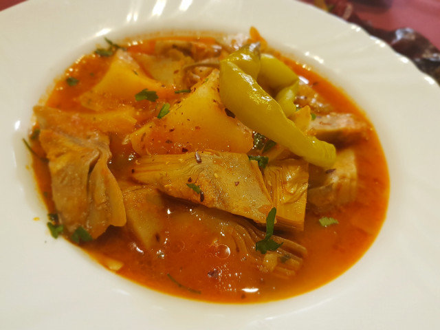 Vegan Stew with Artichokes and Potatoes