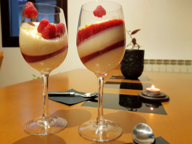 Romantic Dessert with Raspberries and Mascarpone