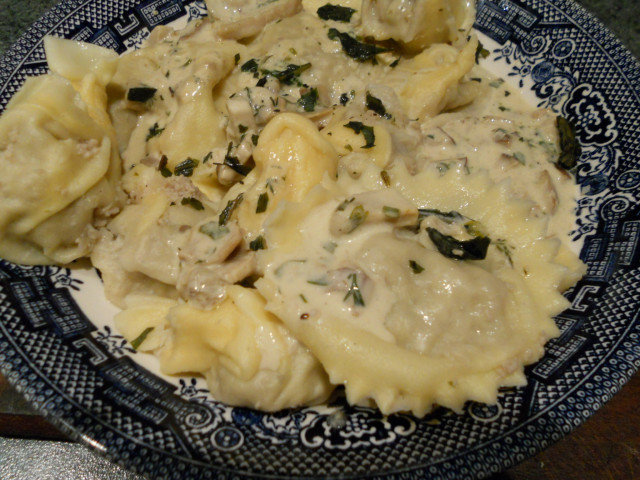 Homemade Ravioli with Minced Beef and Porcini Mushrooms