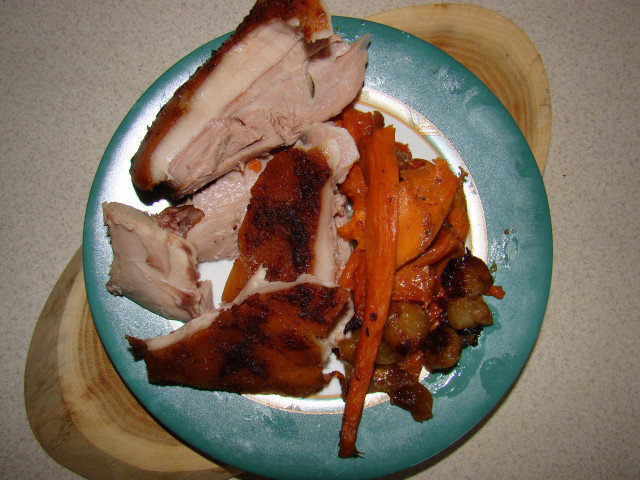 Baked Pork with Yams and Chives in the Oven