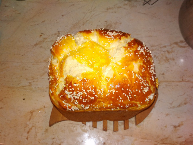 Loaf with Butter and Feta in a Bread Maker