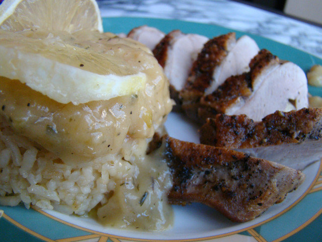 Holiday Duck Magret with Long-Grain Rice and White Sauce