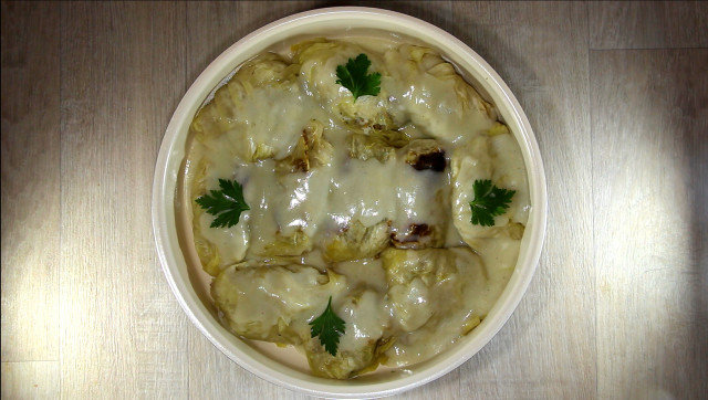 Sauerkraut Sarma with White Sauce
