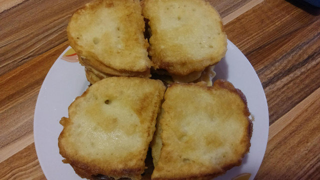 Fried Toast with Corn Breading without Milk and Eggs