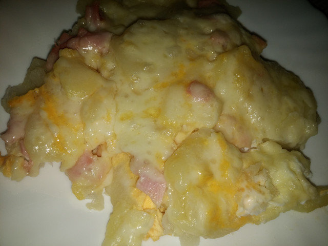 Potatoes with Ham in the Oven