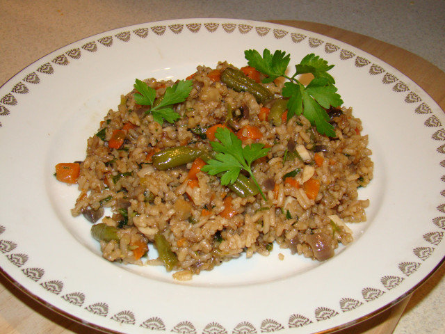 Rice with Okra and Stewed Vegetables