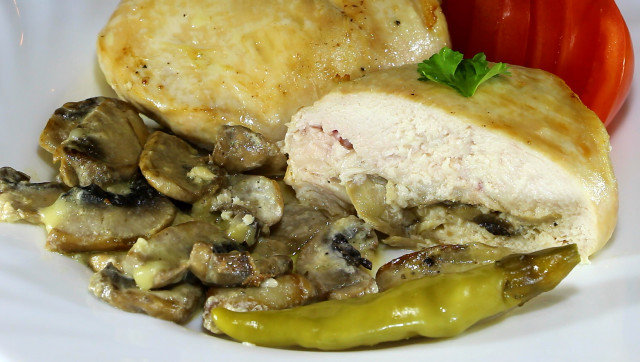 Stuffed Chicken with Mushrooms and Cheese