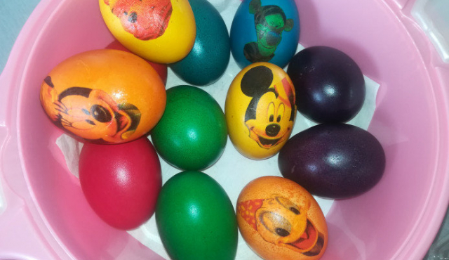 Colorful Eggs with Decoupage