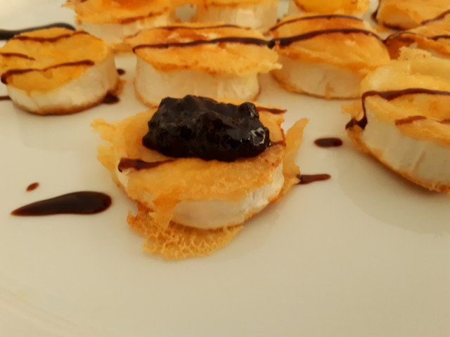 Pan-Roasted Goat Cheese with Blueberry Jam