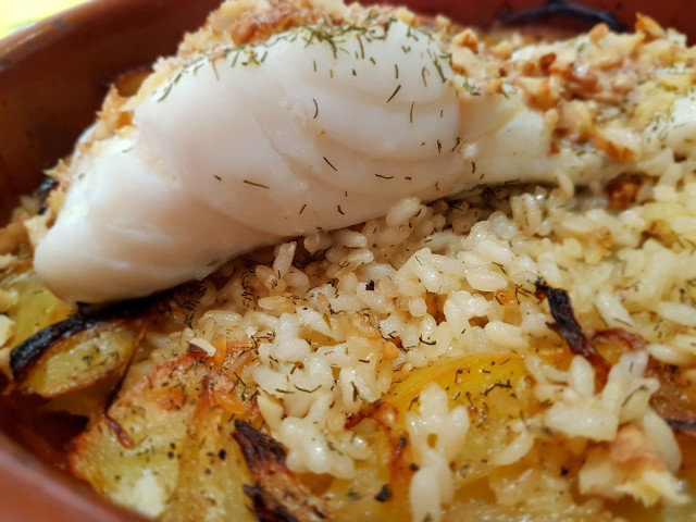 Cod with Rice and Potatoes