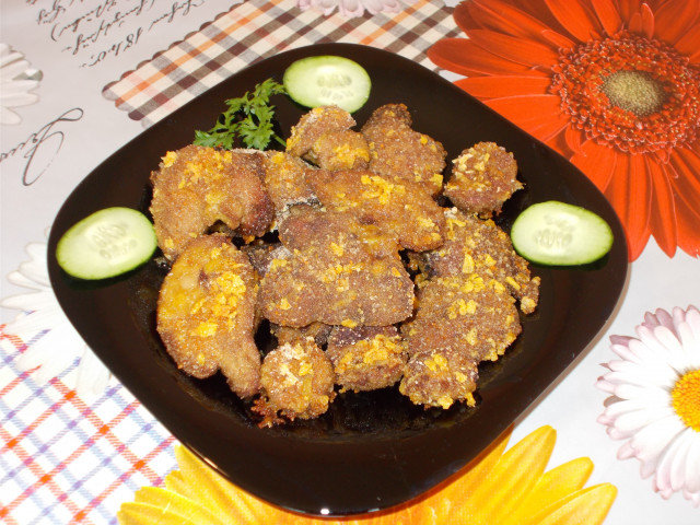 Oven-Baked Breaded Rabbit Liver and Kidneys