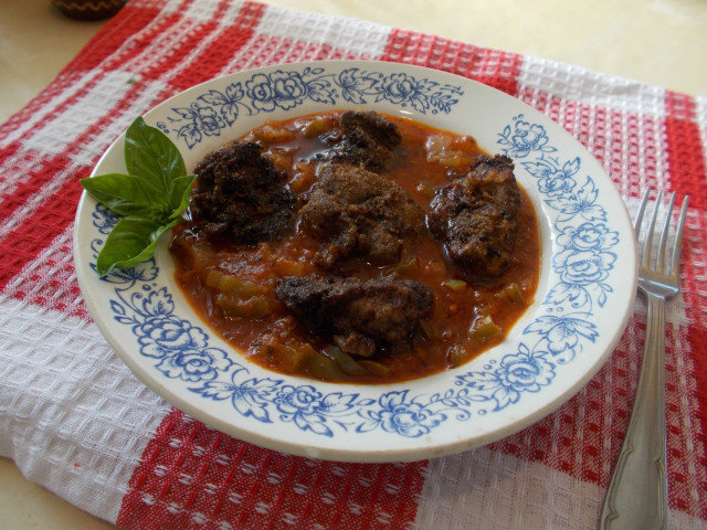 Rustic Summer Dish with Fried Livers