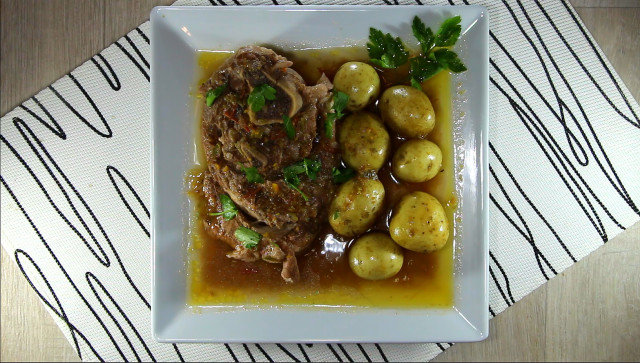 Pork Osso Buco with New Potatoes