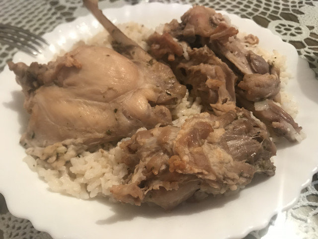 Oven-Baked Rabbit with White Rice