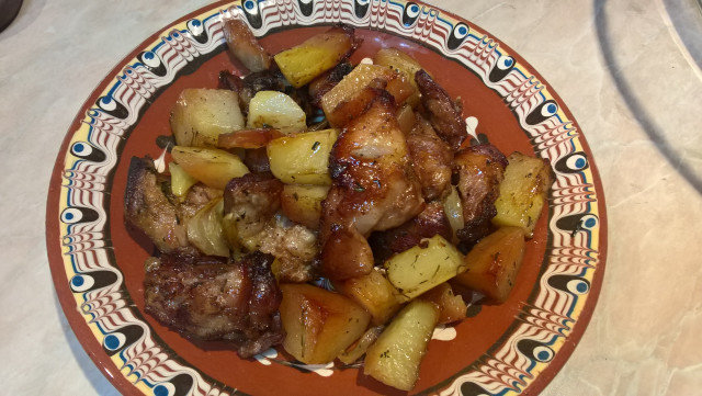 Pork with Baked Potatoes