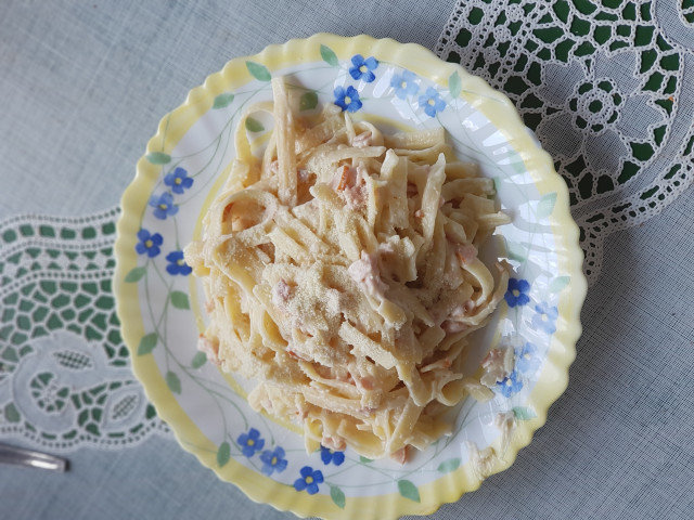 Tagliatelle with Bacon and Parmesan