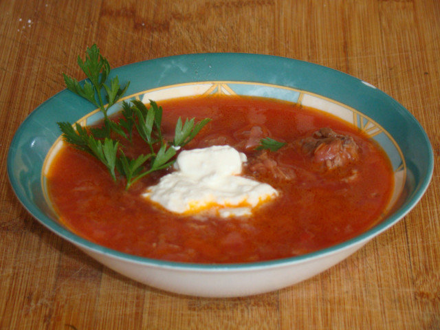 Delicious Borscht with Meat