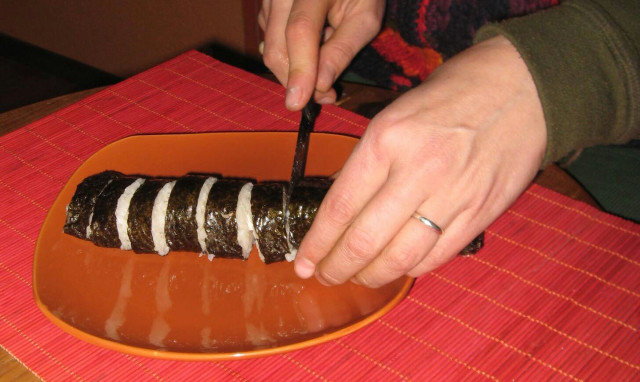 Kimbap with Seaweed and Crab Sticks