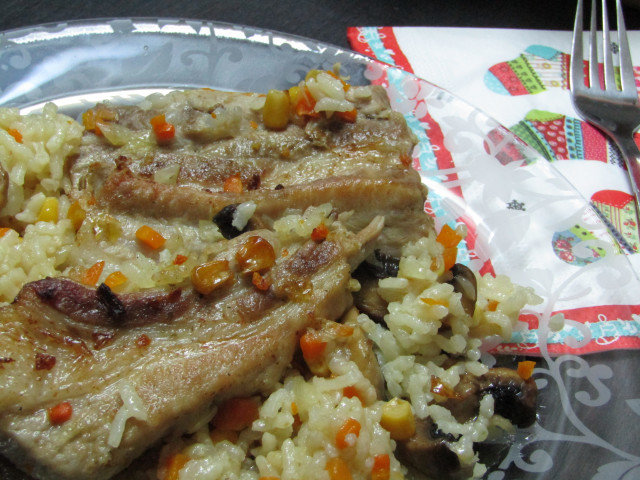Oven-Baked Pork Belly with Rice
