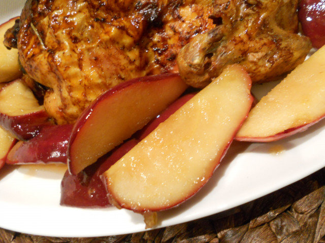 Roasted Turkey (Hen) with Chestnuts and Apples
