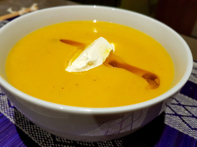 Winter Cream Soup with White Radish, Parsnips and Potatoes