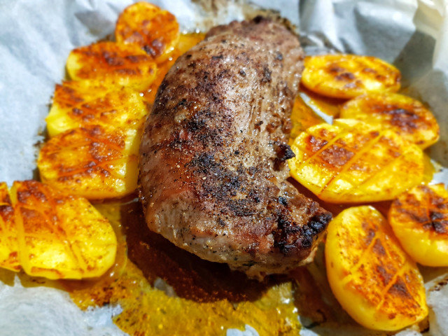 Marinated Pork Tenderloin with Potatoes in the Oven
