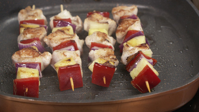 Chicken Skewers with Pineapple and Sweet and Sour Sauce