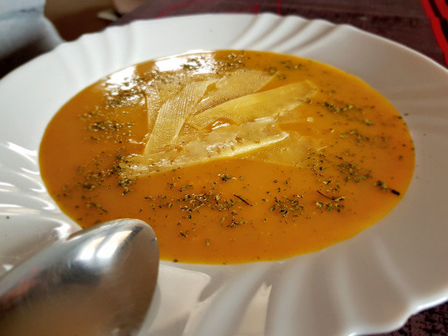 Swiss Pumpkin Soup with Cheese