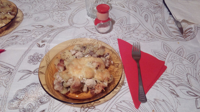 Potato Casserole with Chicken Fillet