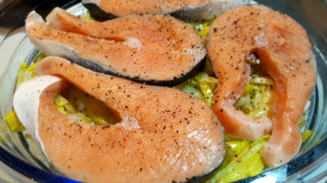 Oven-Baked Salmon in a Glass Baking Pan