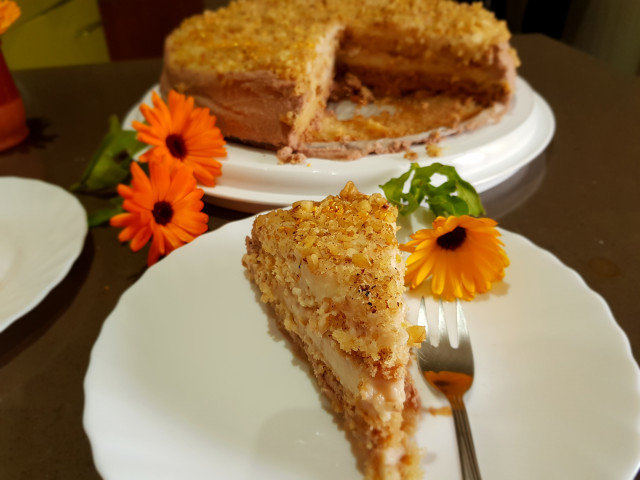Juicy Syrup Cake with Walnuts