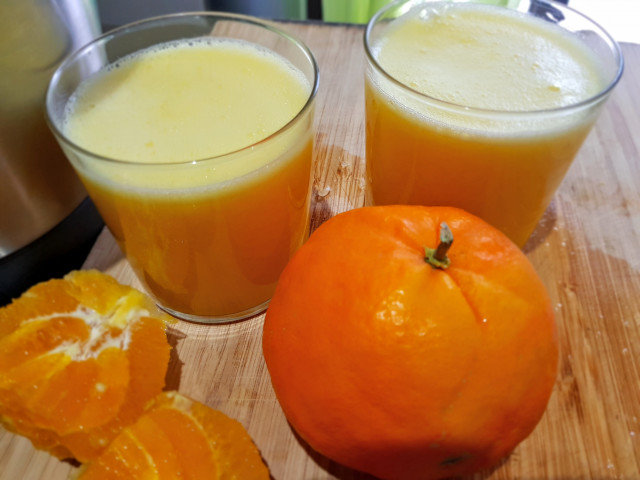 Natural Juice from Tangerines and Oranges