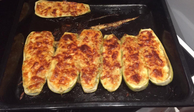 Stuffed Zucchini in the Oven with Feta and Eggs