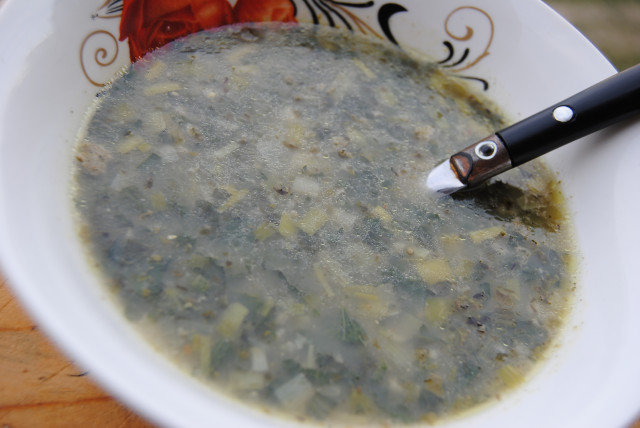 Sorrel, Nettle and Bulgur Soup