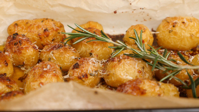New Potatoes with Parmesan, Rosemary and Butter
