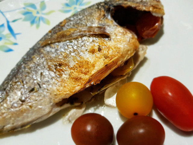 Marinated Sea Bream with a Cherry Tomato Stuffing