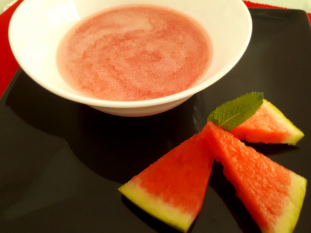 Refreshing Fruit Soup with Melon and Watermelon