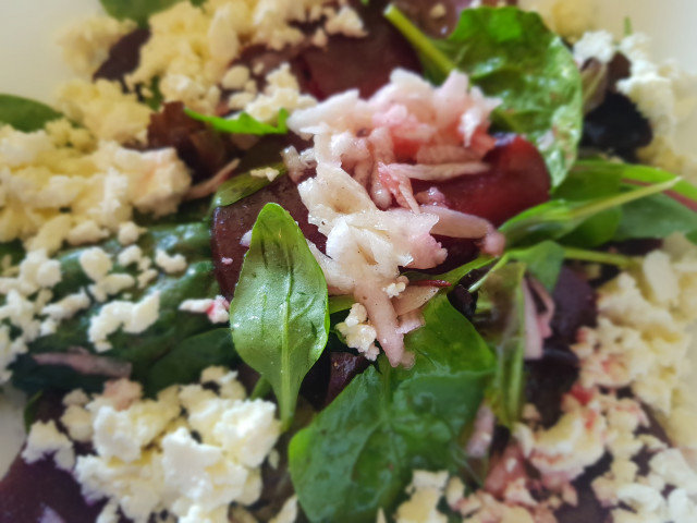 Vitamin Salad with Beets and White Cheese