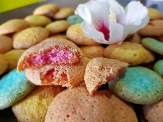 Colorful Meringue Coconut Cookies