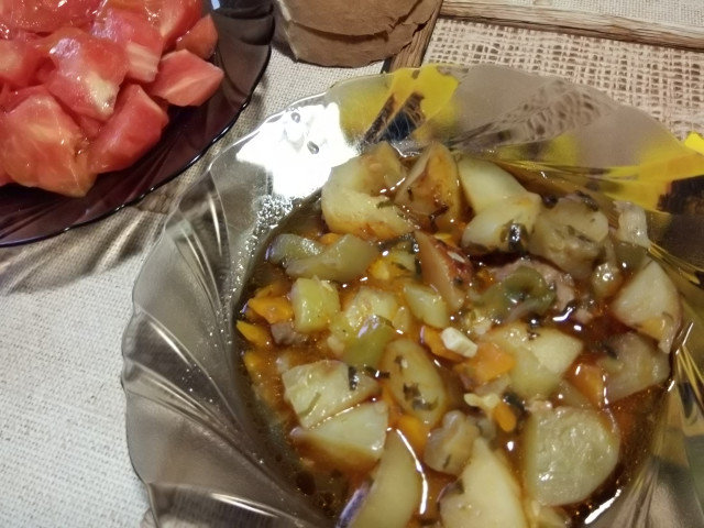 Vegan Guvec with Potatoes, Peppers and Eggplants