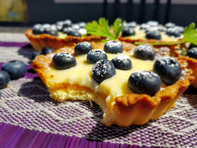 Tartlets with Blueberries and Cashew Frangipane