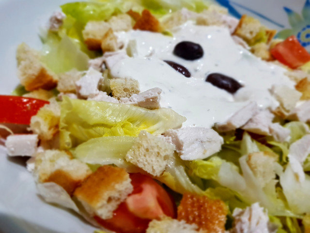 Caesar Salad with Yogurt Sauce