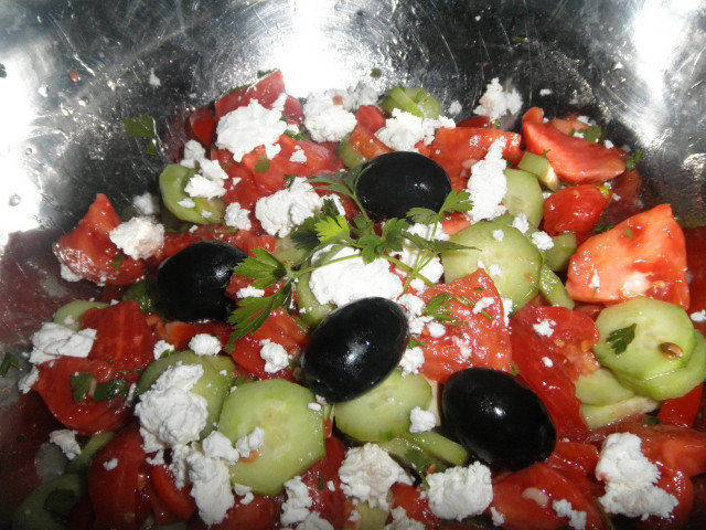Salad with Tomatoes and Cucumbers