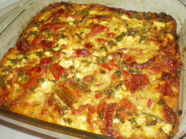 Oven Fried peppers with Eggs and Cheese